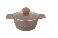 Ensemble de casseroles de cuisine en aluminium de 19 pièces, série écailles de poisson, marbre brun, moderne, détachable, sain, durable, écologique, antiadhésif