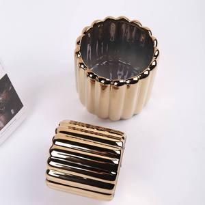 <span class=keywords><strong>Maceta</strong></span> de cerámica con rayas verticales para decoración del hogar, macetas decorativas de boda plateadas para plantas - Product Image 4