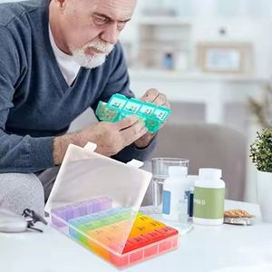 Nuevo Organizador Portátil de Alta Calidad para 7 Días, 4 Tomas/Día, Pastillero Semanal de Colores Vistosos con Recordatorio Personalizable - Product Image 1