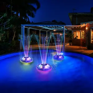 Waterproof IP68 Fountain Light RGBW IP68 Pool Pond Dancing Musical Water Solar Floating Pool Lights LED Plastic 90 80 RGB 50000