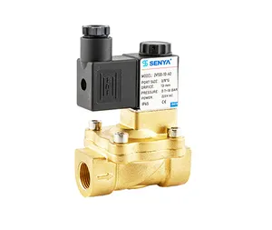 SENYA 2V series 2/2 way Direct Type Pilot Operated Brass Pneumatic Air Solenoid valve High Pressure Water Solenoid Valve