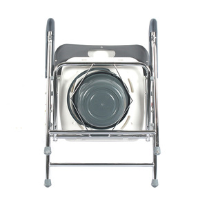 Chaise de toilette pliante Crystal Companion en acier au carbone avec siège et cuvette pour équipement de sécurité de salle de bain - Product Image 3