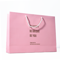 Sac cadeau en papier rose avec poignée en ruban de satin pour emballage de faveurs de mariage, sac événementiel personnalisé imprimé en gros