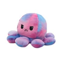 Poulpe mignon en peluche nouveau jouet en peluche personnalisé Animal de l'océan Double face réversible Flip changement d'humeur chien enrichissement jouets en gros