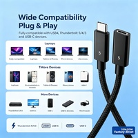 Câble d'extension USB4 DFX 1M 80 Gbps 240W PD3.1 16K 60Hz E-Marker USB C mâle vers femelle pour station d'accueil d'ordinateur portable Thunderbolt 5