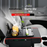 Boîte de rangement universelle 8-en-1 pour accoudoir central de voiture avec chargeur, diffuseur de parfum, coussin rehausseur, boîte à mouchoirs et housse de protection