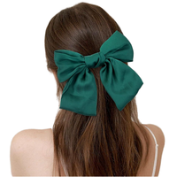 Vente en gros pince à ressort en tissu satiné de haute qualité pince à cheveux à grand nœud de couleur unie pour femmes accessoires de cheveux