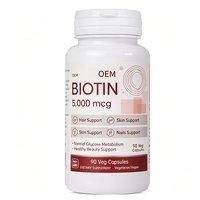 Capsules de Biotine en Gros OEM, 90 Comprimés, 5000mcg, Complément Alimentaire en Vrac, Marque Privée pour Distributeurs