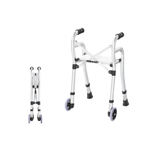 Foldable Wheeled <b>Walker</b> With Seat 0.83M Height 0.21M Thickness Adjustable For <b>Elderly</b> Mobility Aid - Product Image 2