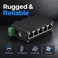 Switch de Red Industrial de 5 Puertos 10/100Mbps Directo de Fábrica, IP40, DC 9-57V, Amplio Rango de Alimentación PoE, para Uso en Seguridad CCTV