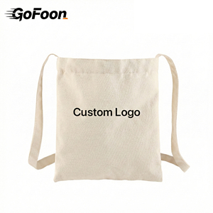 GoFoon Custom Logo Printed Sublimation Reusable Shopping Cloth Tote Bag Plain Canvas Shopping Polyester Cotton Canvas Tote Bag