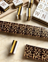 Jeu de Mahjong en Acrylique Imprimé Léopard, Norme Américaine, 152 Tuiles, 4 Joueurs, Tuiles de Jeu de Luxe Polies à la Main, Emballage Personnalisé avec Logo