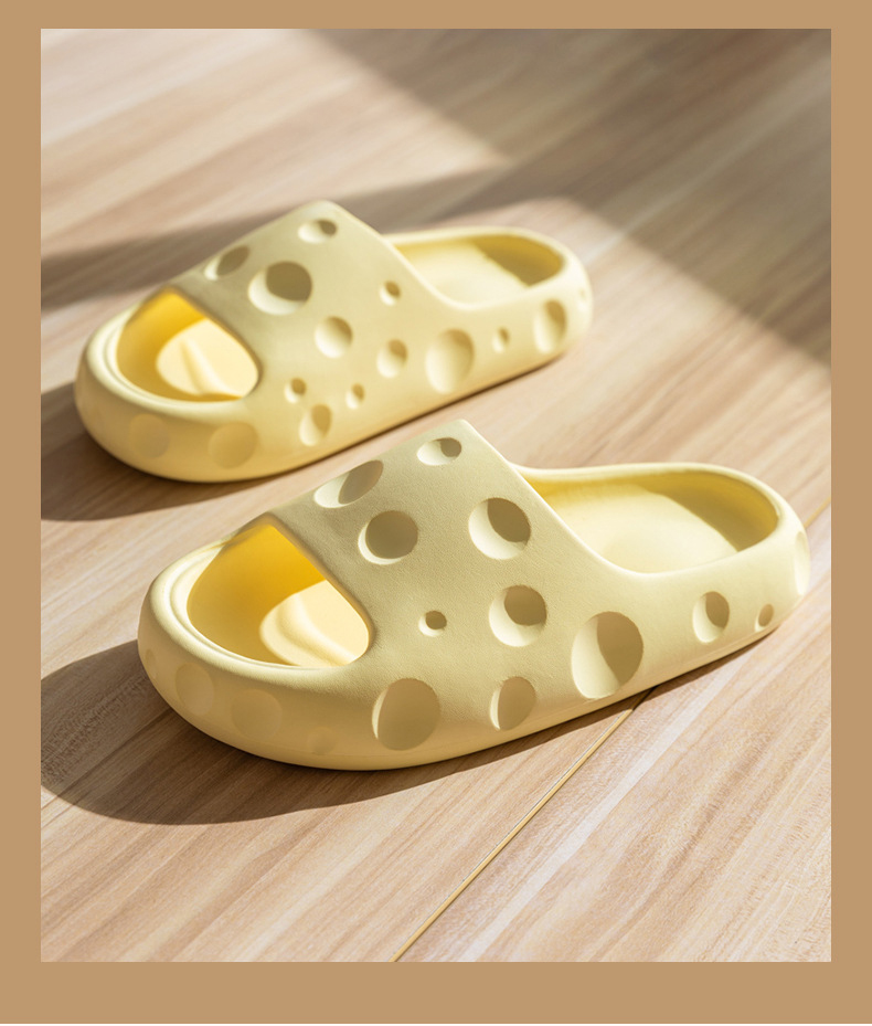 Cheese Slippers Women Home Casual Bathroom Slippers Non-slip Outdoor Soft EVA Slides Shoes