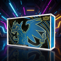 Boîte de collection ultra-premium en acrylique transparent pour Pokémon Mega Phantom Charizard X EX, avec couvercle magnétique robuste