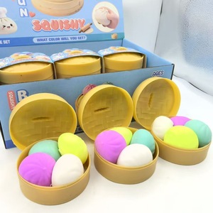 Jouet anti-stress à presser en forme de boulette, à rebond lent, réaliste, mini-boulette vapeur en PU, vente chaude - Product Image 5