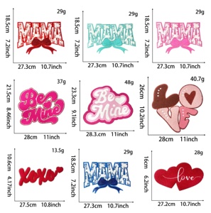 Sur la vente de grande taille fer sur chenille brodé bord rouge Mama Love Be Mine lettre <span class=keywords><strong>Patch</strong></span> pour T-shirt - Product Image 5