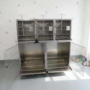 Gabbia di Lusso in Acciaio Inossidabile per Clinica Veterinaria, Ecologica, per <span class=keywords><strong>Razze</strong></span> Piccole, Capacità 100kg, Chiusura a Bottone Solido, per Cani da Interno - Product Image 2