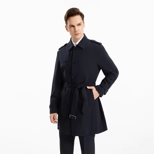 Trench-coat coupe-vent coupe-vent de haute qualité pour hommes <span class=keywords><strong>costume</strong></span> d'affaires sur mesure avec conception de <span class=keywords><strong>pardessus</strong></span> long de style formel de bureau classique - Product Image 2