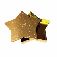 Boîte en métal vide en forme d'étoile à cinq branches dorée avec couvercle, décorative, pour cadeaux, vente en gros, directement de l'usine, approvisionnement en vrac