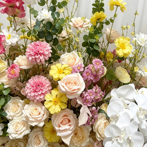 Promise Artificial Mixed Flowers Arrangement Handmade Polyester Wedding <b>Decoration</b> Classic Style High Simulation - Product Image 4