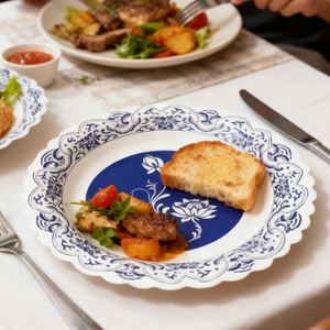 <span class=keywords><strong>Assiette</strong></span> en Papier Ronde Écologique 7,5 po « Porcelaine Bleue et Blanche » <span class=keywords><strong>Bleu</strong></span> Foncé, Vaisselle <span class=keywords><strong>Jetable</strong></span> Saine pour Fêtes et Réceptions - Product Image 5
