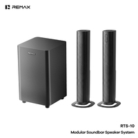REMAX 2.1 Ch Modular Soundbar Speaker System Subwoofer Nirkabel yang Dapat Dilepas 120W BT 5.3 Input Ganda Speaker Remote