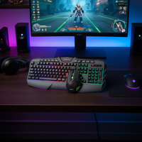 Pack clavier et souris de jeu Xtrike Me MK-880 avec LED multicolores, membrane USB Type A programmable, anti-ghosting