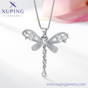 XUPING Collar de Libélula de Acero Inoxidable con Incrustaciones de Zirconia, Joyería de Moda Inspirada en la Naturaleza - Product Image 6
