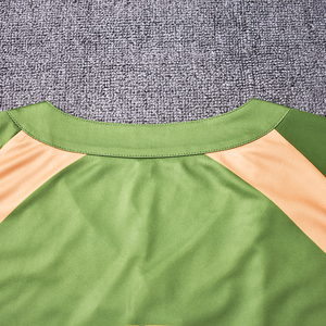 Custom <b>Mesh</b> 2 Button Down Baseball Jersey Youth V Neck Baseball Full Sublimation Breathable <b>Green</b> Color Baseball Uniform Jersey - Product Image 5