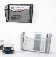 Panier de rangement de fichiers en métal noir de haute qualité salon gestionnaire de fichiers de maille applicable avec fonction de suspension murale