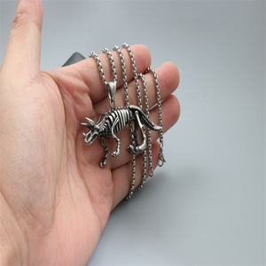 Collar con Colgante de Dinosaurio Esqueleto, Acero Inoxidable, Estilo Vintage, Joyería de Regalo para Hombres y Mujeres, Accesorio de Moda - Product Image 4