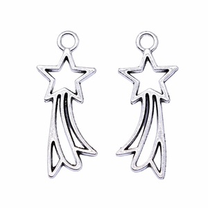 Ciondolo a forma di stella cadente/cometa in lega di zinco metallo misto per collane fai da te, bracciali e forniture per gioielli celesti - Product Image 3