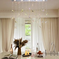 Nouveau Lustre Papillon Designer en Acier Inoxydable et Cristal, Économe en Énergie, pour Salle à Manger et Escalier, Éclairage Haut de Gamme