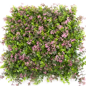 Panneau mural végétal artificiel résistant aux UV pour extérieur avec feuillage mixte réaliste, jardin vertical artificiel pour la décoration murale - Product Image 1