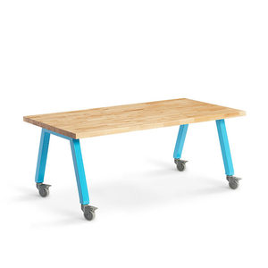 Table de travail Makerspace, mobilier éducatif, table de laboratoire en bois massif, table de studio, bancs, chaise en métal - Product Image 6