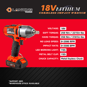 Clé à chocs sans fil 18V 350N.m avec moteur sans balais, mandrin tout métal, batterie lithium-ion, industrielle pour garage et réparation automobile - Product Image 2