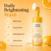 Mousse Nettoyante Visage Rafraîchissante et Éclaircissante à la Vitamine C et aux Acides Aminés, Nettoyage en Profondeur, Contrôle du Sébum, 150ml, Vente en Gros