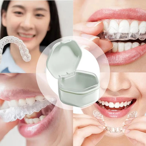 Denture Storage Box <b>case</b> Denture Brush Set Dental <b>Retainer</b> False Teeth with Strainer Cups Soaking Dentures <b>case</b> - Product Image 4