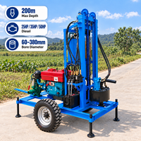Machine de Forage de Puits d’Eau Remorquable 150m 200m Puits Profond Prix Usine 25/35HP Diesel Foreuse de Puits d’Eau pour Roche