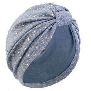 Wholesale Pre-<b>Tied</b> Women Knotted Turban Twist Headscarf with Glitter Accessories Polyester Outdoor Fashion Headwraps - Product Image 6