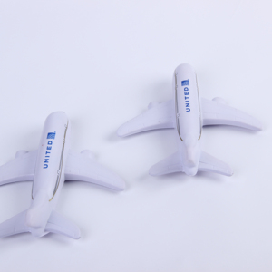 Hot Sale PU Foam Promotional Gift Custom Logo Printing Airplane Shape Stress Ball Toy Squeeze Toy - Product Image 2
