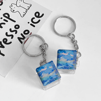 Porte-clés personnalisé avec logo imprimé UV, porte-clés de clavier, fabrication OEM, touches ABS avec lumières LED, interrupteurs anti-stress