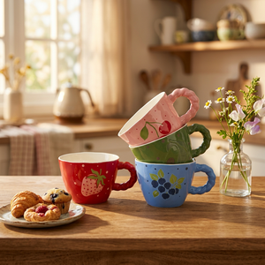 <b>Cute</b> Design Fruit Series Classic Porcelain Milk <b>Mug</b> Camping Dishwasher & Microwave Safe - Product Image 2