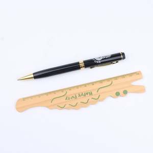 Stylo de luxe en métal noir avec clip doré, logo personnalisé, largeur d'écriture 1,0 mm - Product Image 5