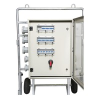 Boîte de distribution d'alimentation 400A monophasée et triphasée avec prises CEE 5 broches IP67, tableau de distribution principal portable