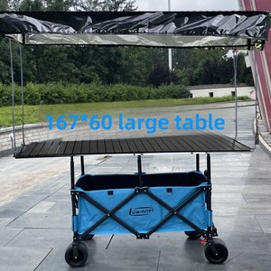 Carrito Plegable con <span class=keywords><strong>Mesa</strong></span> y Techo, Carrito de Comida Plegable TKA, Accesorios para Camping y Senderismo - Product Image 1