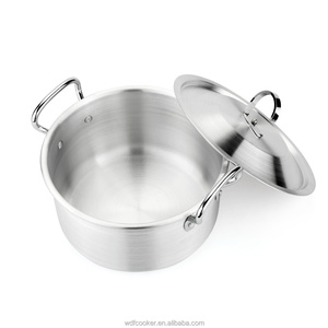 Lot <span class=keywords><strong>de</strong></span> 14 casseroles en métal <span class=keywords><strong>de</strong></span> calibre lourd avec couvercle en verre poli revêtement extérieur fond d'induction pour cuisinière à gaz pour la cuisine <span class=keywords><strong>de</strong></span> restaurants - Product Image 6