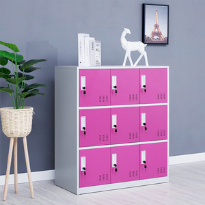 Armario de almacenamiento Kunshan Fengdamei de 3 pisos, gabinete metálico con cerradura para uso en oficinas y dormitorios. - Product Image 2