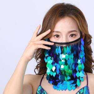 Nayaking Face Veils Trajes <span class=keywords><strong>de</strong></span> danza del vientre Velo facial <span class=keywords><strong>de</strong></span> malla con accesorio <span class=keywords><strong>de</strong></span> disfraz <span class=keywords><strong>de</strong></span> Halloween con cuentas - Product Image 2
