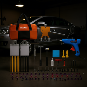 Kit de réparation de bosses sans peinture 89 pièces avec panneau de déflecteur LED, languettes de retrait de colle, équipement de réparation de carrosserie automobile pour petites bosses et déformations de portes - Product Image 2